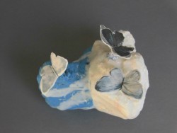 宮部友宏 作品蝶のオブジェN(青・白)