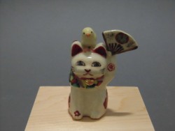 ふじもとふみえ 豆招き猫(ひよこ)